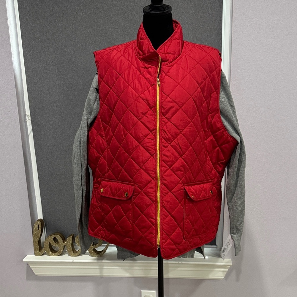 St. John's Bay Red Quilted Vest